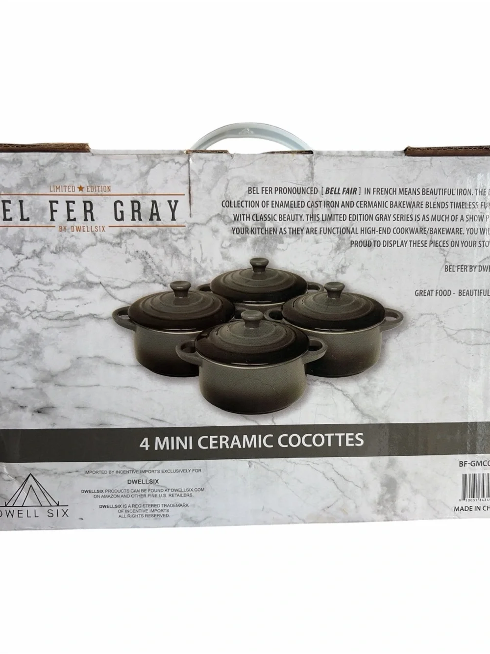 dwell Bel Fer Gray 4-Piece Gray Enamel Dutch Oven Set